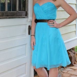 Aqua blue bridesmaids dress
